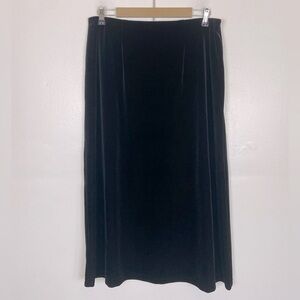 Bechamel Petites Velvet Midi Skirt Size PL Color Black Pull On